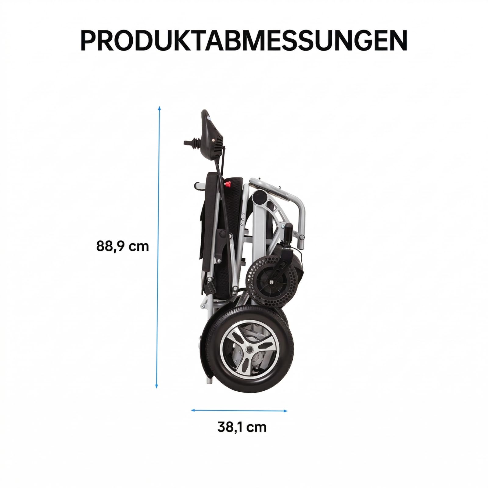 Elektrischer Rollstuhl 300W Motor 150kg klappbar | Aluminiumrahmen, für Körpergröße 150-190cm, klappbar für Reisen & Einkauf – leicht & tragbar für den Alltag