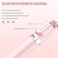 Vista 4 de Palo selfie con control remoto recargable y luz (1 unidad), trípode para iPhone, soporte de teléfono celular para grabación de video, accesorios