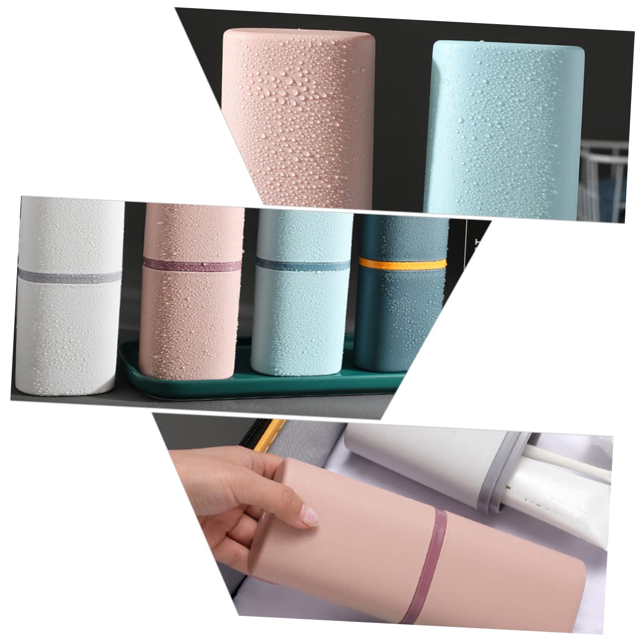 FRCOLOR Porta Spazzolino Viaggio Custodia Per Spazzolino Denti Con Tazza Lavaggio 4 Pezzi Per Spazzolino Denti Custodia Portatile Per Spazzolino Denti
