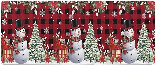 Xmas Snowman Bath Mat for Tub,Non Slip Bathroom Floor Runner Rug Quick Dry & Absorbent Diatomaceous Earth Shower Sink Kitchen Washable