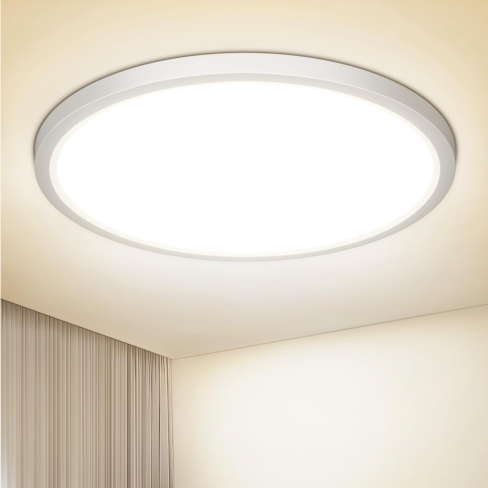 NIBSHOOM Plafoniera LED Soffitto 4000K,18W/1800LM Plafoniere da Soffitto, Plafoniera Bagno ultrasottile IP44 Impermeabile Rotonda,Luce Lampada LED Soffitto Moderno per Cucina Camera da Letto,Ø220*17mm