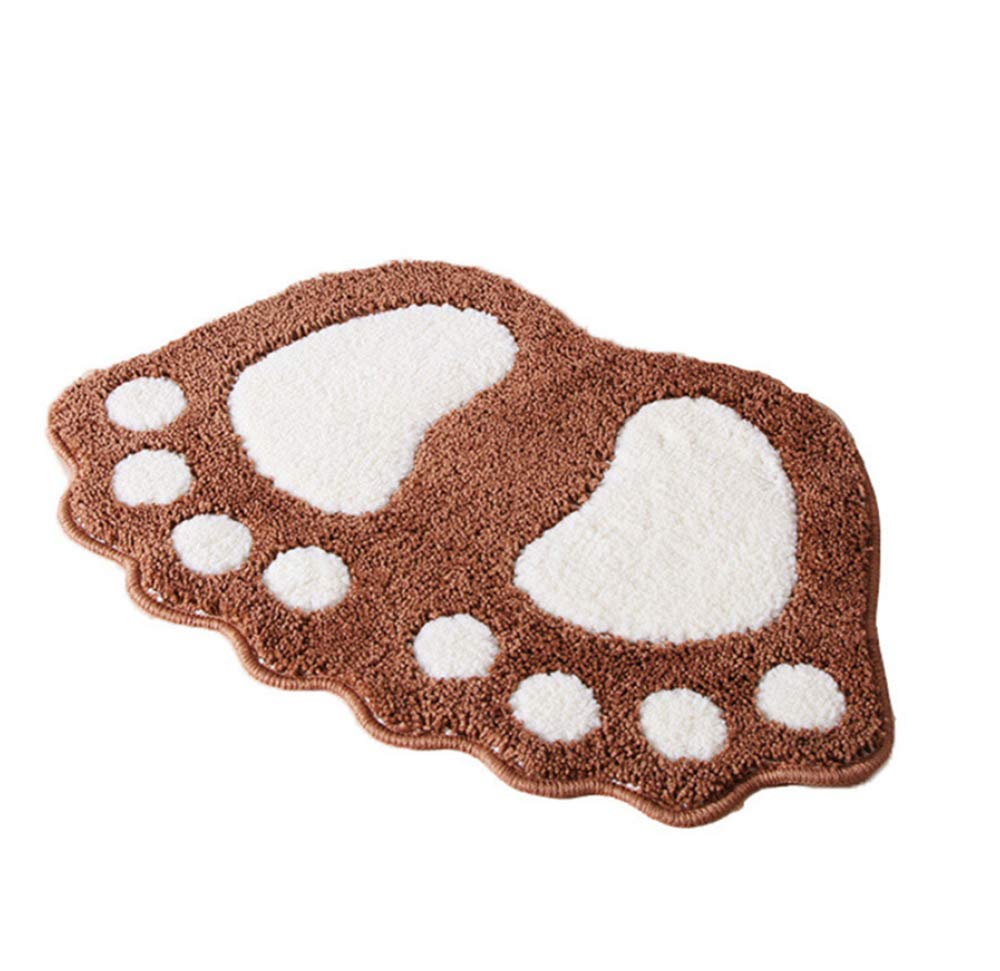 Non Slip Bath Toilet Mat Cute Big Feet Bathroom Shower Rugs Shaggy Carpet Absorbent Doormat Floor Mat Living Room Sofa Cushion Foot Pad Rug