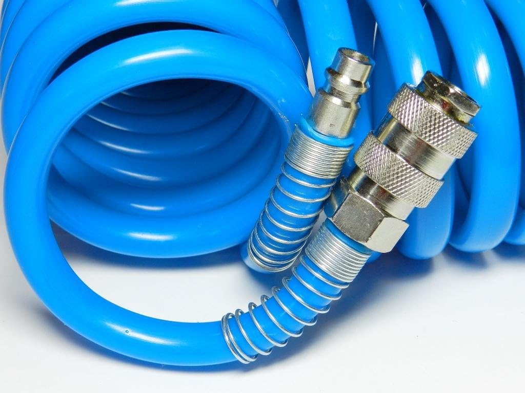 10m AIR LINE Hose Compressor Tool Coiled [Best] All Size Quality QIUCK Fitting 10m