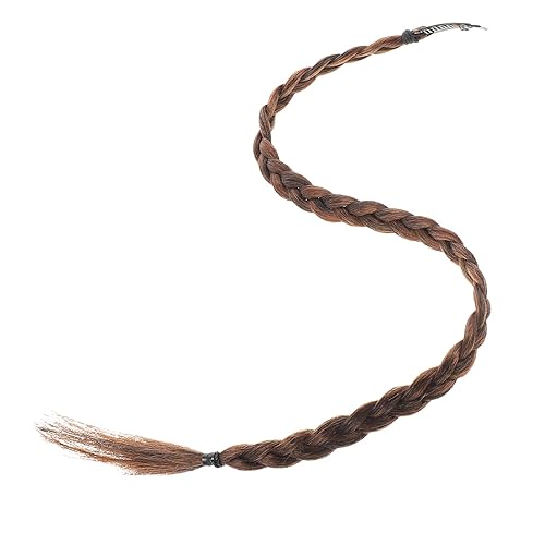 KALLORY 4 extensiones de cabello trenzado, extensiones de cabello trenzado con clip, extensiones de cabello trenzado para mujeres, uso diario en