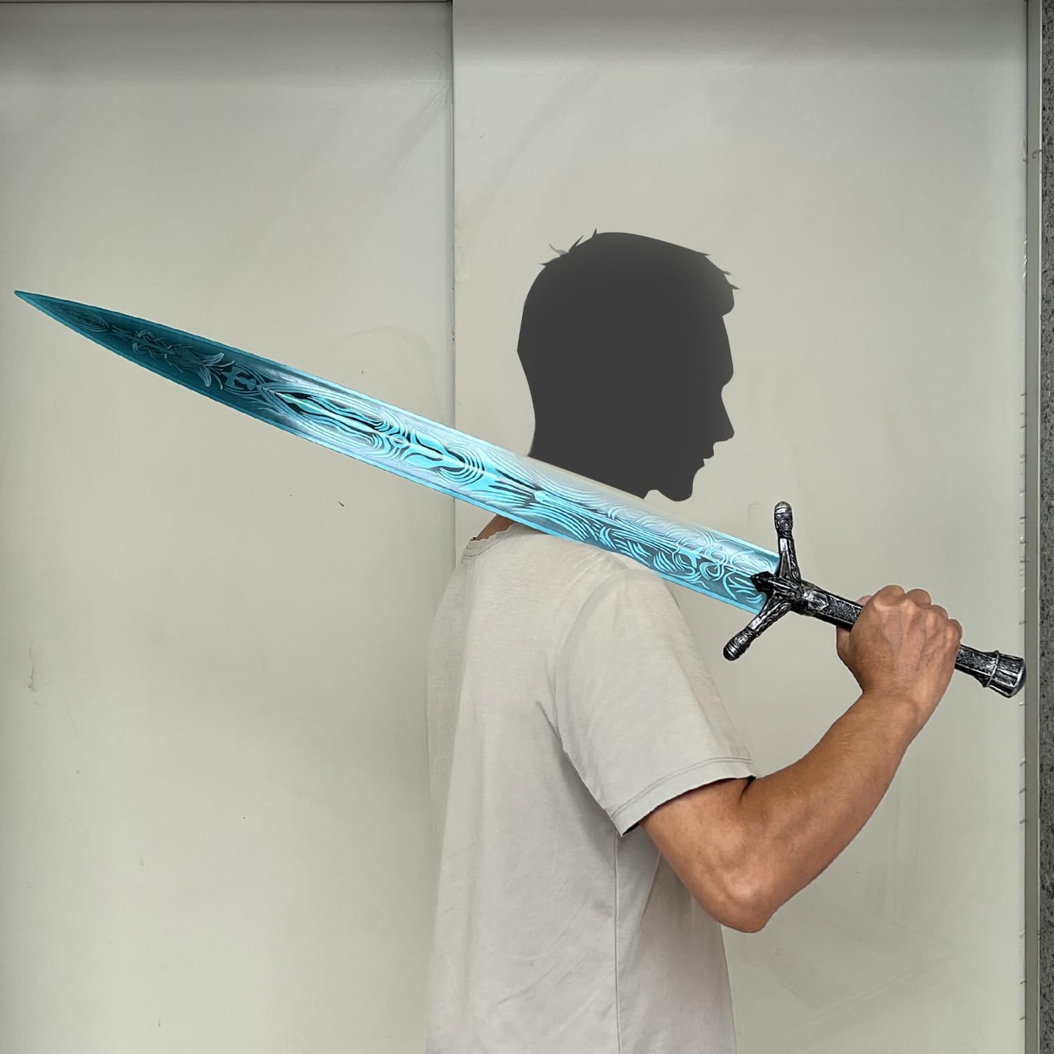 39" Ludwig Sword Full Metal,Moonlight Cursed Holy Sword with Pegboard,for Cosplay,Diaplay