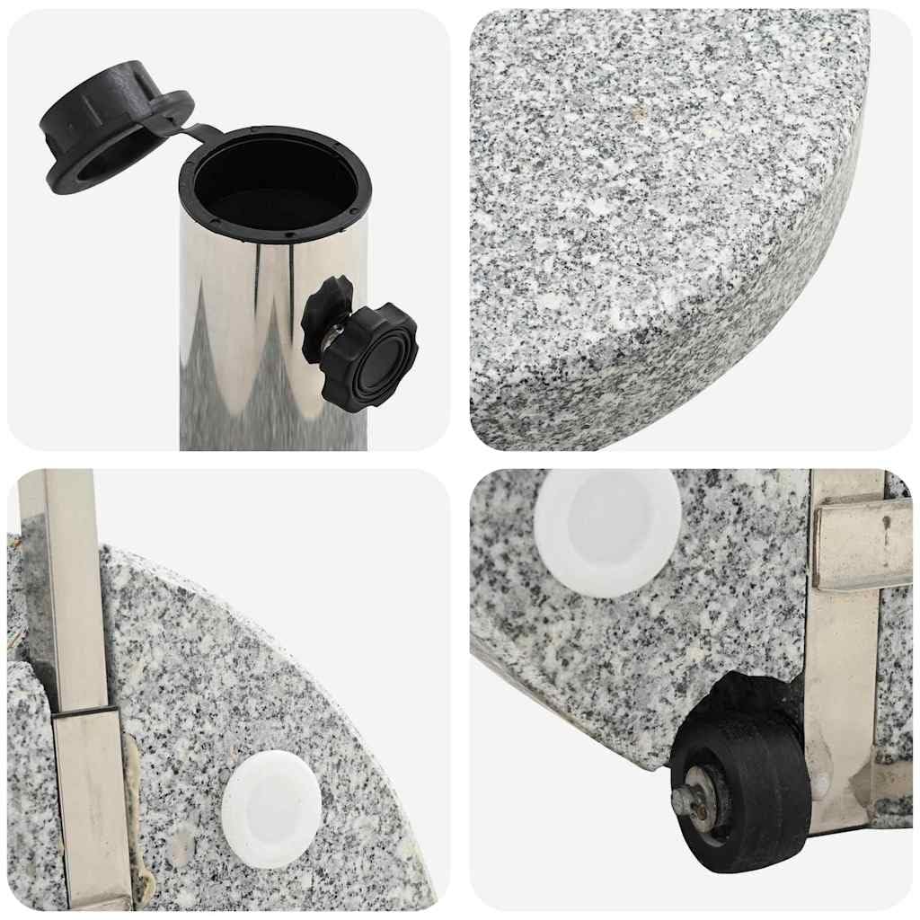 Pied de Parasol Gris Ø 45 x 37,5 cm Granite, Pieds Base pour Parasol pour Terrasse, Piscine, Patio, Jardin, Restaurant