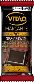 'Chocolate Vitão Dark 70% Cacau Nibs de Cacau Zero Açúcar 70g