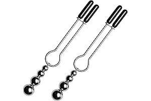 2Pcs Non-Piercing Nipple Clamps with Calabash Bell Pendant Decoration