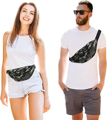 Miniatura 191 de MAXTOP - Cangurera cruzada grande con 4 bolsillos con cremallera, ideal para eventos deportivos, festivales, entrenamiento, viajes, correr y uso