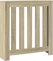 vidaXL Sonoma Oak Radiator Cover Shelf 30.7x7.9x32.3" Engineered Wood - Modern Slatted Design for Living Room Decor
