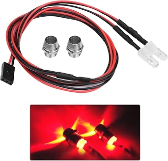 2Pcs RC Light Kit, 5mm RC LED Light Kits, High Brightness Car Light Kit, High Simulation Taillight Headlights for 110 Type Drift Car, No. 12 Light Red Light