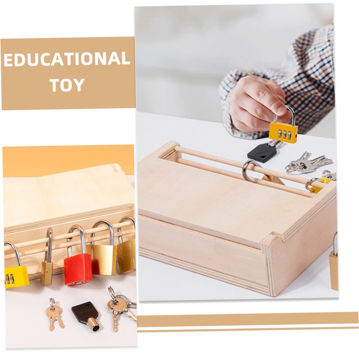 Juego de Juguetes de Aprendizaje Cerradura de Madera