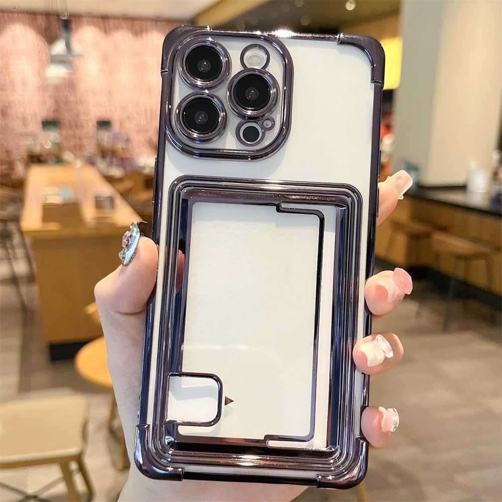 Coque de luxe en silicone noir porte-carte iPhone 12 Pro - 7