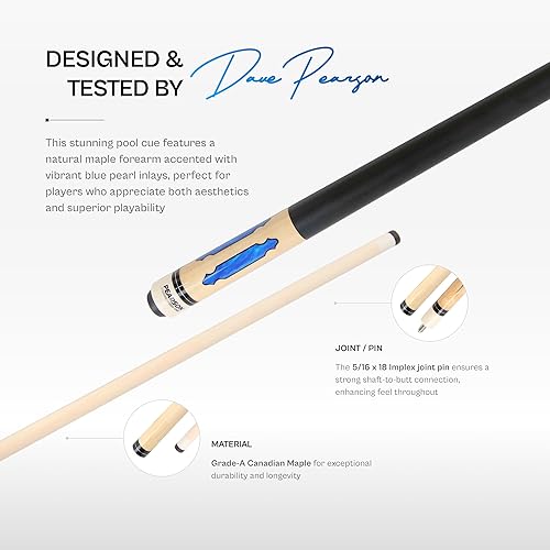 Miniatura 7 de PEARSON Cues League Series wCool PZ Wrap 2-Piece 58 Billiards Pool Cue Stick