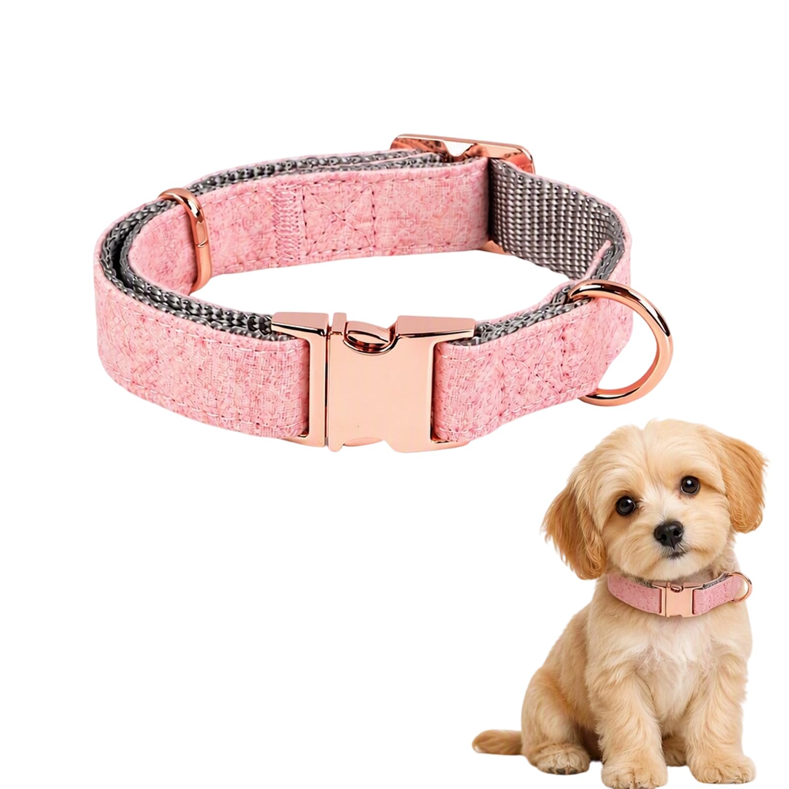1PCS Adjustable DurableTweed Dog Collar with Metal Buckle