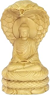 木彫り仏像 釈迦如来 16cm 仏教美術品＿『曹洞宗・臨済宗・天台宗』仏陀彫刻 ブッダ像 お釈迦様 桧木製高級木彫り(しゃかにょらい)