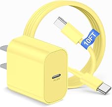 iPhone 18 17 16 15 Charger Block and 10ft Type C to C Cable Cord Long, 20W USB C Fast Charging Plug for Apple iPhone 18 Pro Max/18 Pro/DUO/17 Pro/17 Air/16 Pro 