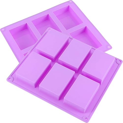 Miniatura 3 de KINJOEK - Paquete de 9 moldes de jabón de silicona de 54 cavidades, molde de silicona total para jabón hecho a mano, velas perfumadas, manualidades,