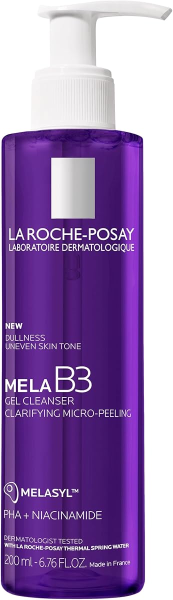 Mela B3 lavado facial antienvejecimiento, corrector de manchas oscuras 6.76 oz | El gel limpiador con Melasyl, niacinamida y PHA se enfoca en la decoloración, las manchas oscuras y las marcas posteriores al acné. Sin aceite, sin jabón.