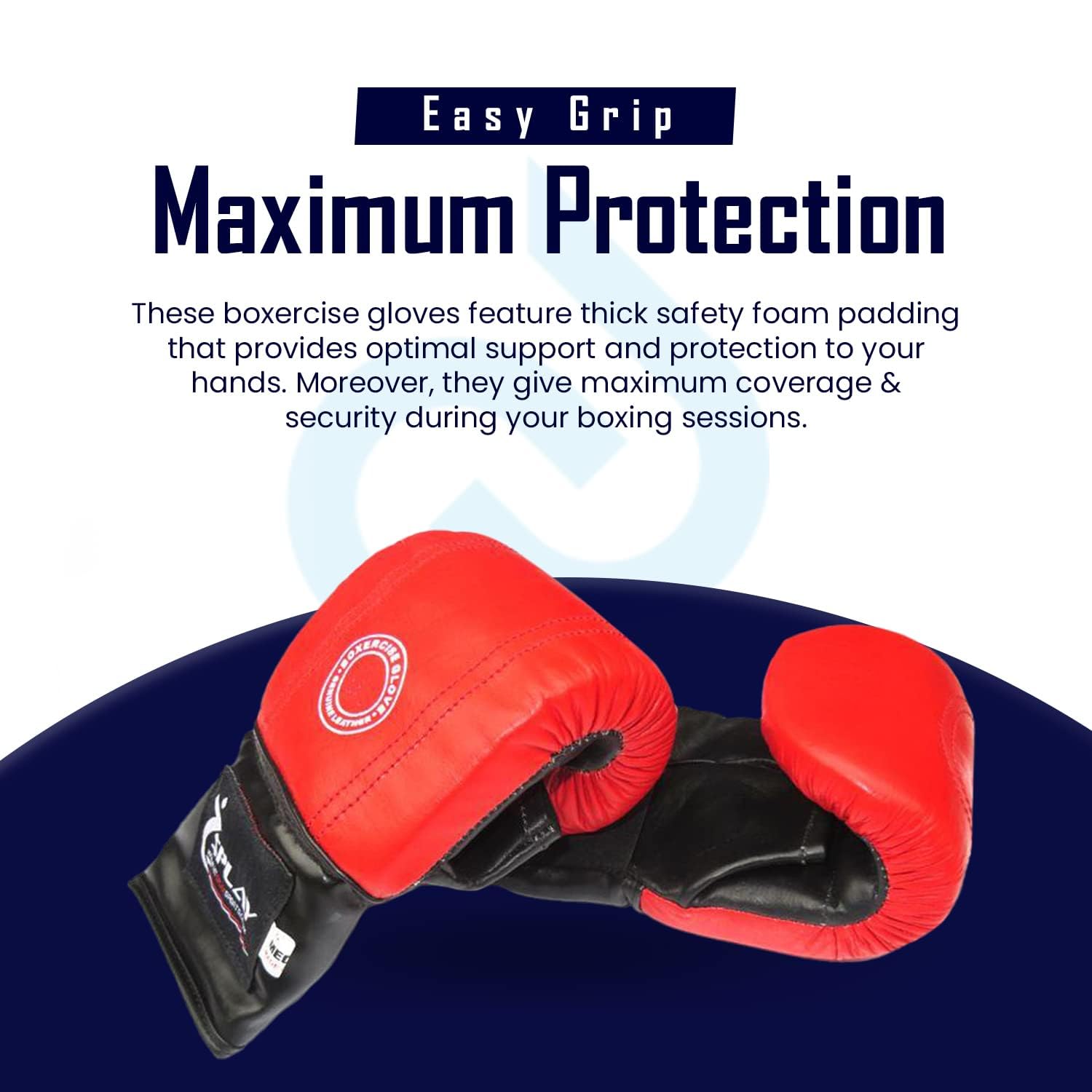 Splay Boxercise Gloves Red Medium, Premium Quality Leather, Wrist Straps Provides Easy Grip & Wrist Protection - Image 4