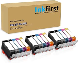3 Set of 5 Inkfirst Compatible Ink Cartridges Replacement for Canon PGI-225 CLI-226 PGI225 CLI226 PIXMA MX882 iP4820 iP4920 iX6520 MG5120 MG5220 MG5320 MG6120 MG6220 MG8120 Black Cyan Magenta Yellow PGI-225BK CLI-226BK CLI-226C CLI-226M CLI-226Y