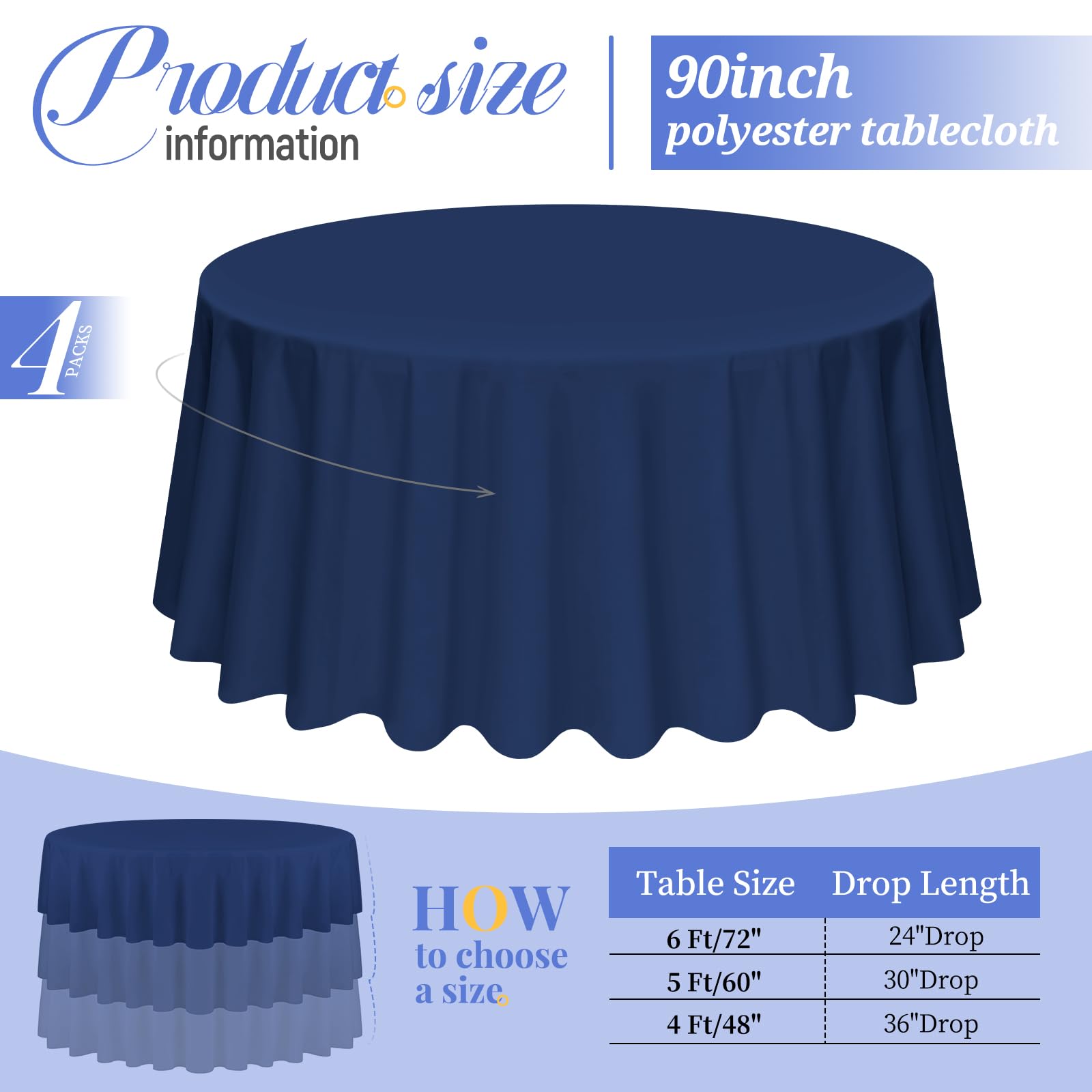 ABAKUHAUS Tovaglia rotonda blu, indaco floreale geometrico, tovaglia circolare per sala da pranzo, decorazione cucina, 150