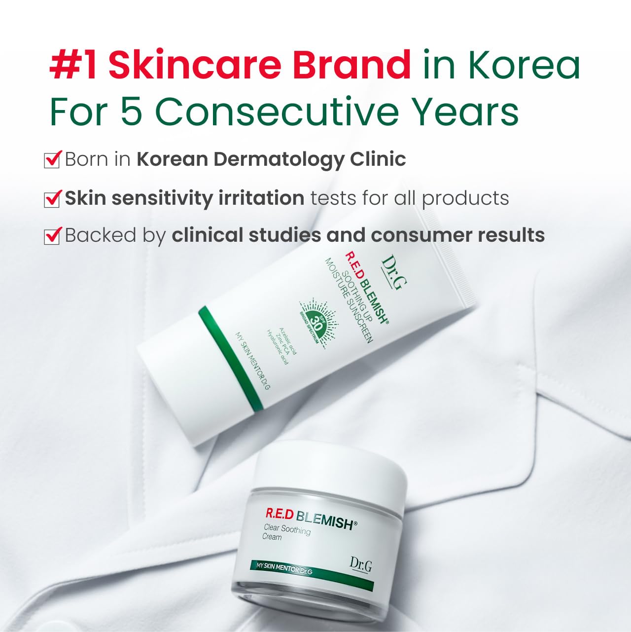 Dr. G R.E.D. Blemish Clear Hyal-Cica Soothing Serum - Korean Skincare - Long-Lasting, Hydrating Serum for All Skin Types - Cools Skin Temperature - Hyaluronic Acid & Centella Asiatica - 1.69 fl oz - Image 7