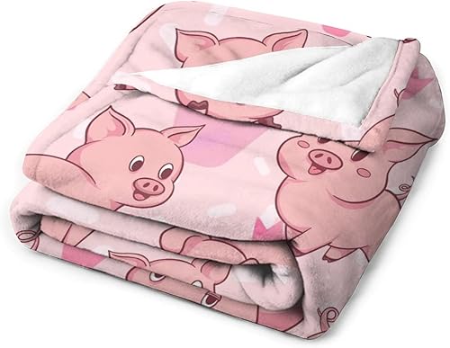 Miniatura 3 de Manta de cerdo para regalo, manta de franela polar de 40 x 50 pulgadas, suave para niñas, niños y adultos, ligera, cómoda, cálida manta temática de