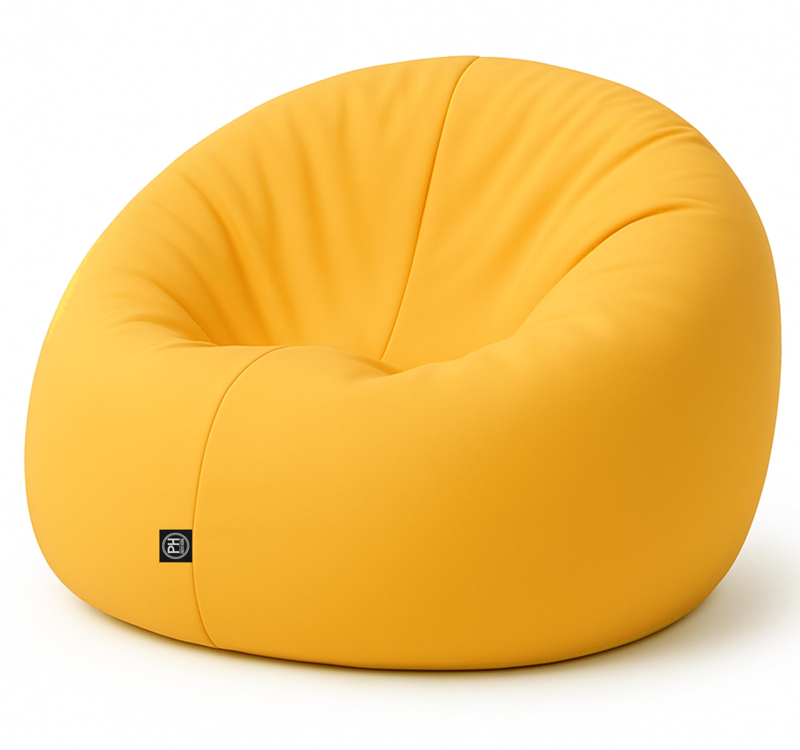 Patchhome zitzak 2-in-1 zitkussen met ritssluiting al gevuld vloerkussen fauteuil BeanBag kussen (neon-geel, 145cm diameter