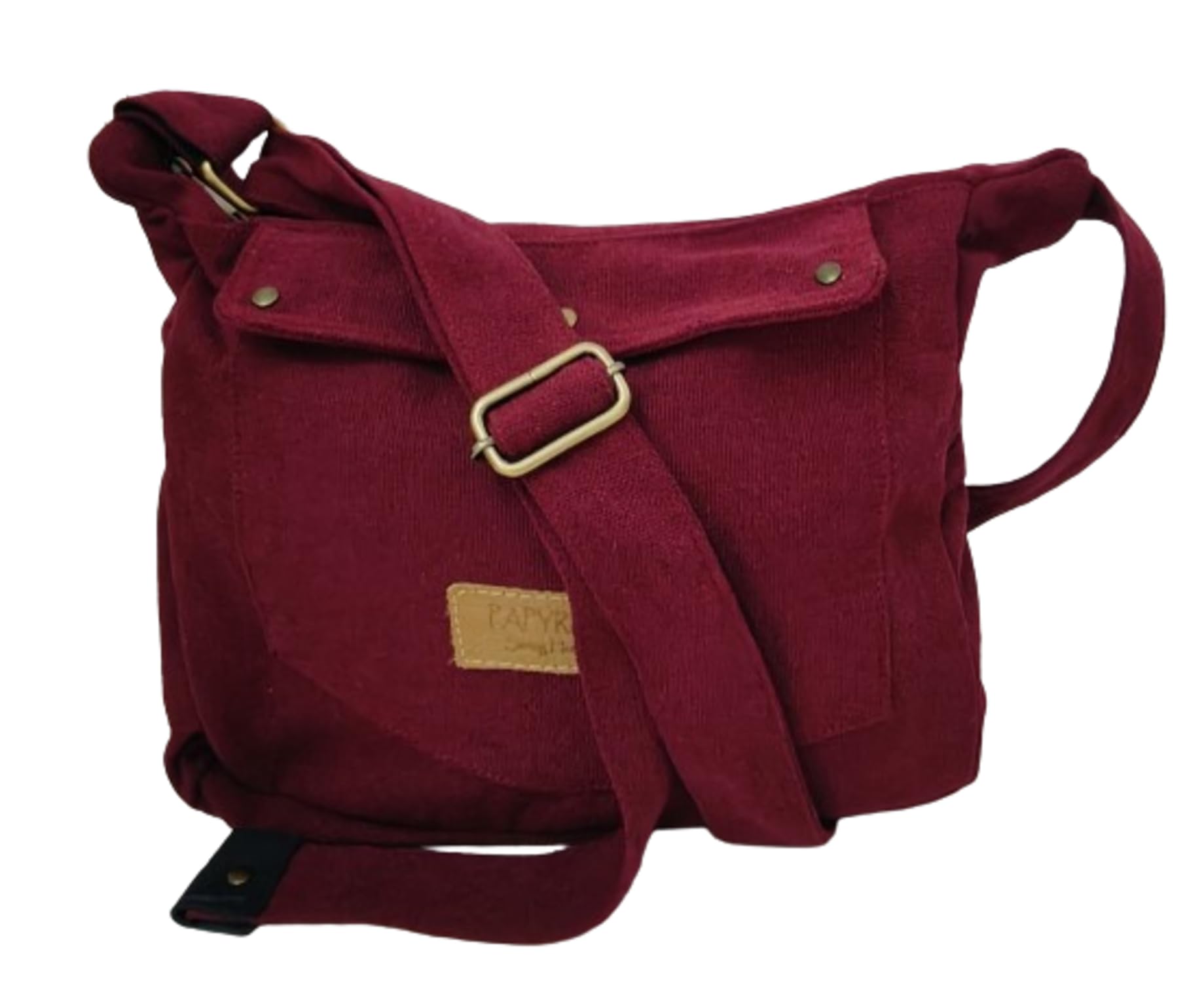 Synthetic Handmade Cross Body Unisex Non Sling Cotton Canvas Bag/Large(30X24X10Cm)/Maroon/Jeans Look/Organic (B0CQ296KXQ) Amazon Price History, Amazon Price Tracker