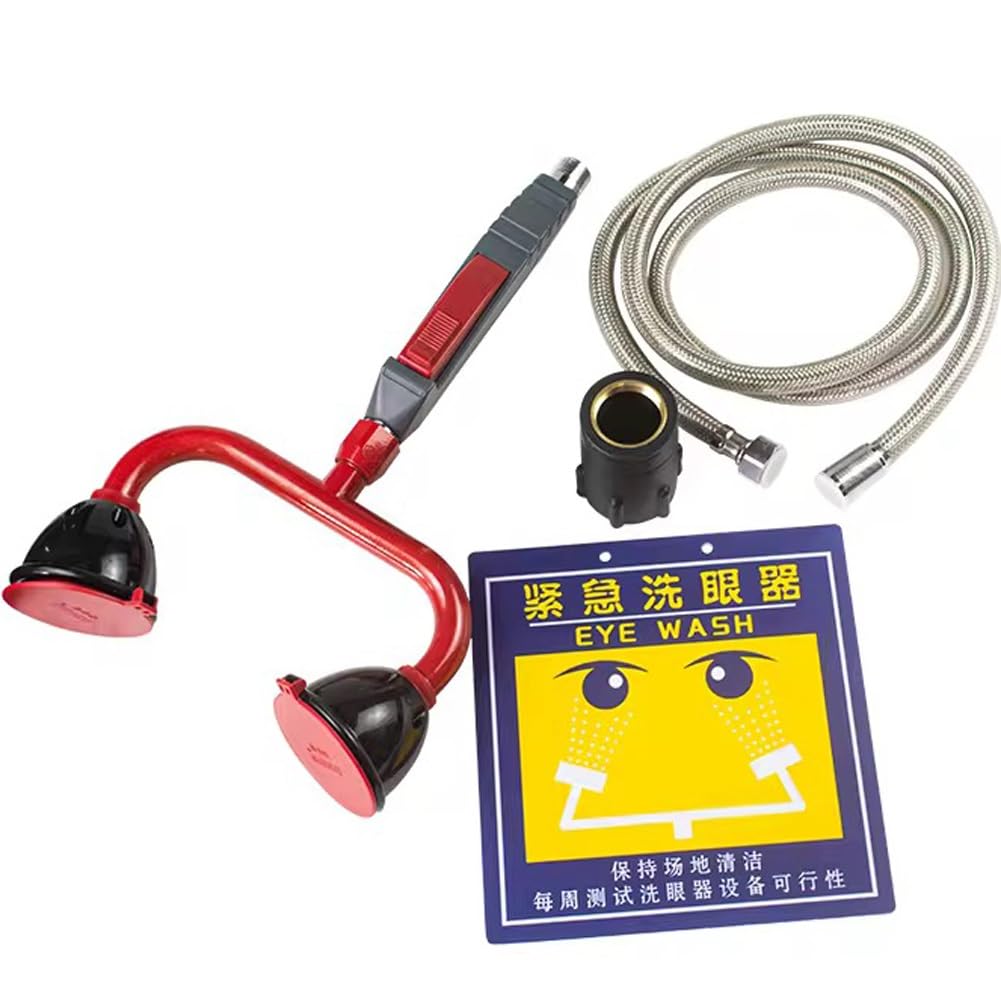 Estación de Lavado de Ojos de Emergencia de Mano, lavador de Ojos con Cabezal de pulverización Doble, Ducha portátil de Emergencia for Lavado de Ojos, Ducha de Seguridad de Laboratorio