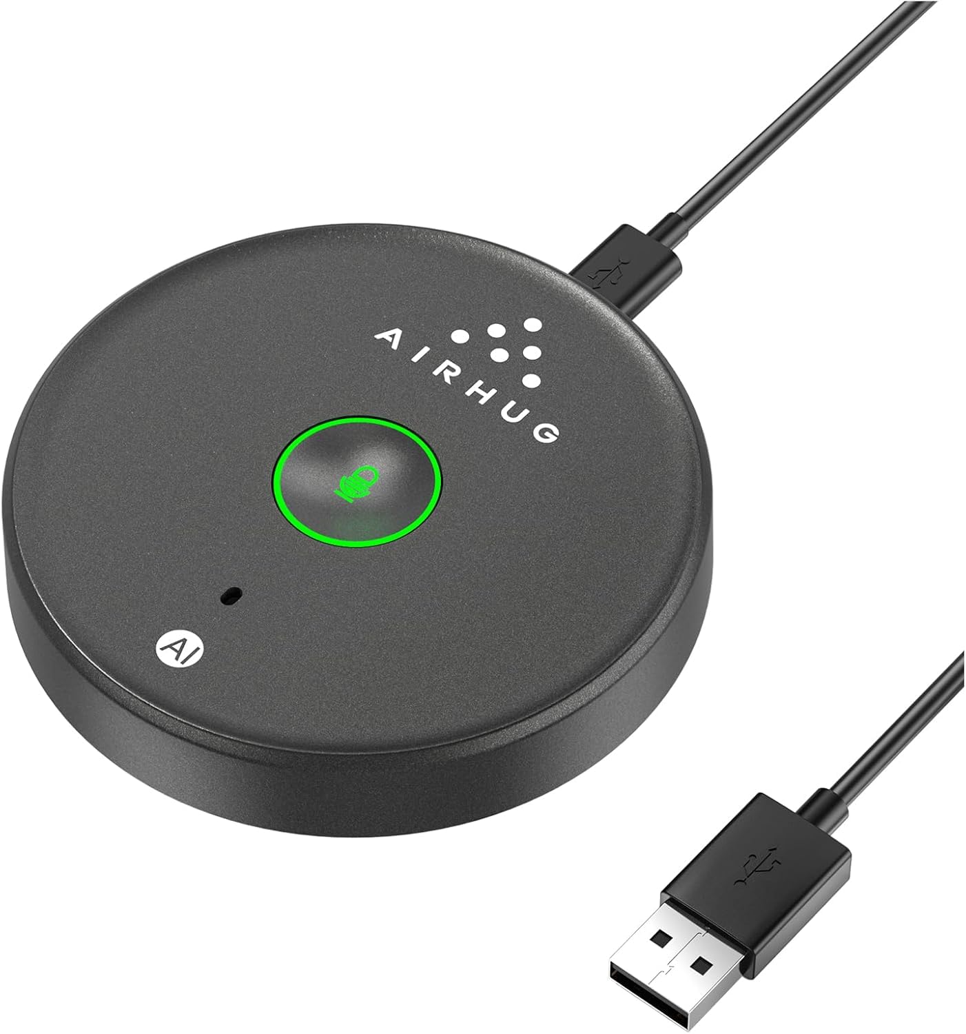 Microphone USB sans haut-parleur, microphone d'ordinateur de bureau, bouton muet avec indicateur LED, réduction du bruit AI, microphone externe omnidirectionnel Plug & Play pour ordinateur portable