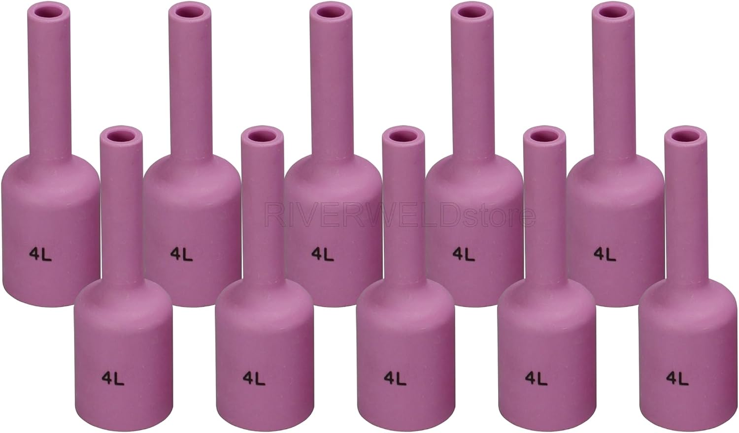 RIVERWELD TIG Gas Lens Ceramic Cups Shroud 54N18L #4L 1/4" 6.5mm 10pcs | Alumina Nozzle Long Large Diameter for PTA DB SR WP 17 18 26 TIG Welding Torch