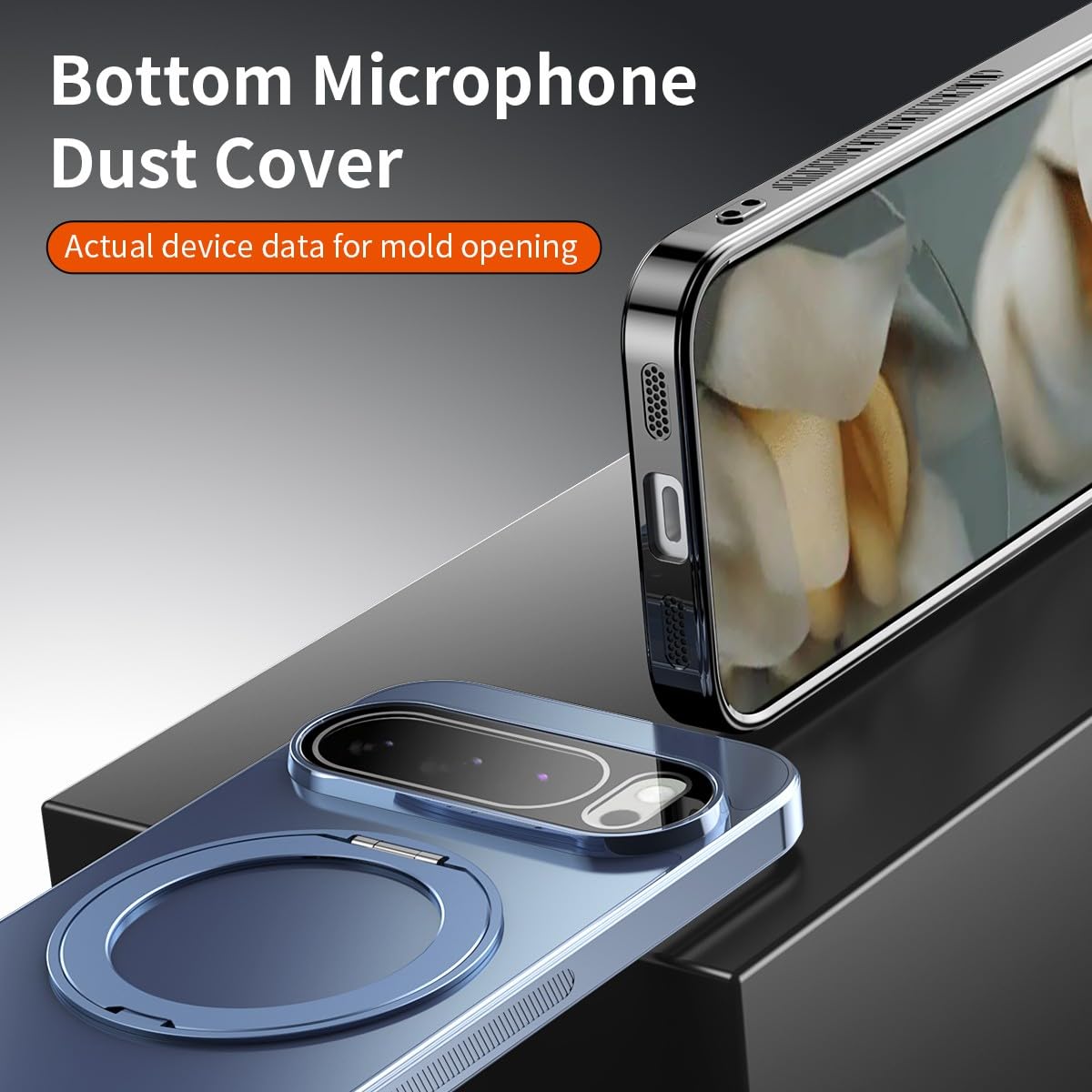 Generic Funda compatible con Google Pixel 9 Pro XL (color: oro desierto) carcasa rígida con soporte de metal esmerilado
