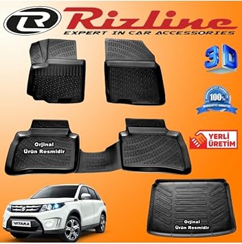 Suzuki Vitara 3d Paspas + 3d Bagaj Havuzu 2015-2020 Aras  Siyah Set onmr2244 ile uyumlu