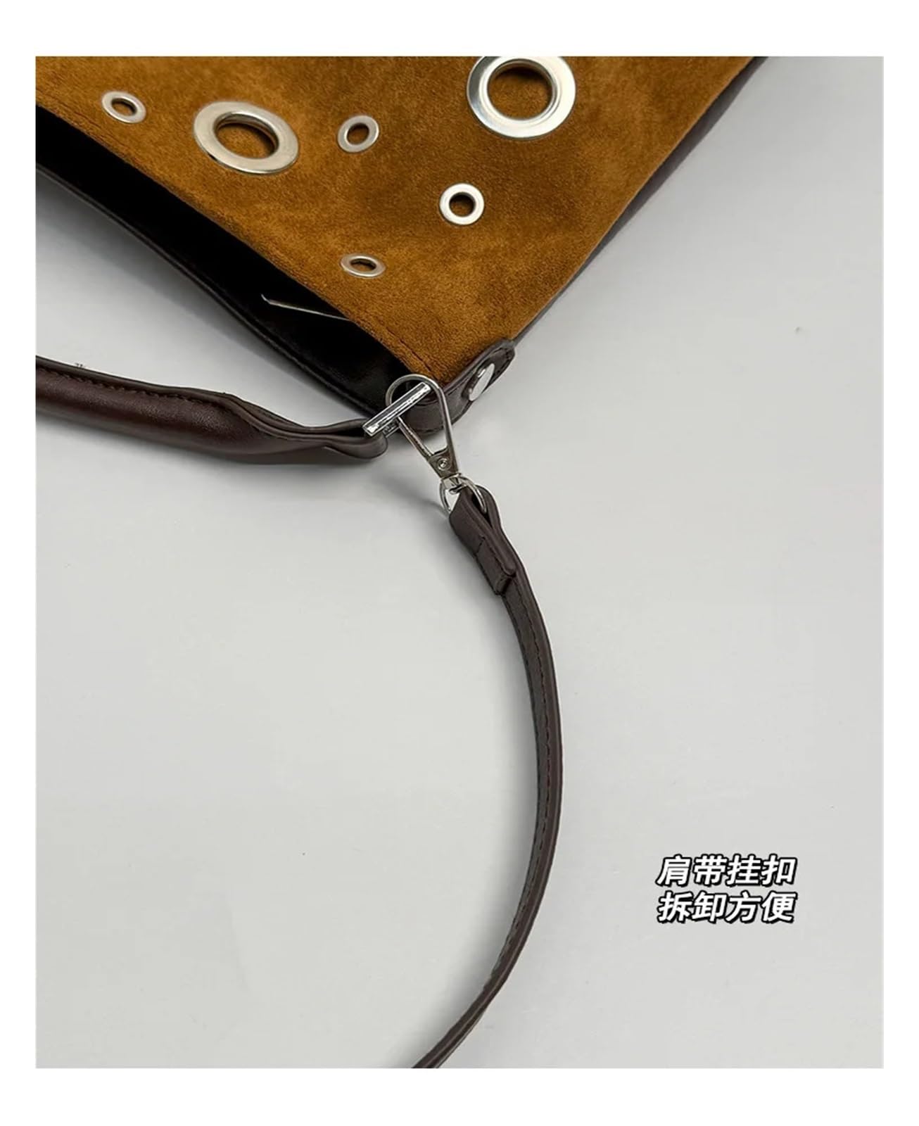 Bolso Tachuelas Bolso de mano retro con remaches de metal de nicho for mujer Versátil estilo motero bandolera