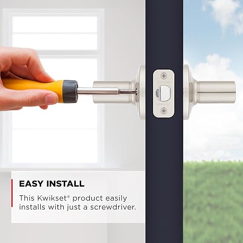 Miniatura 3 de Kwikset Henley - Manija de puerta de entrada con cerradura y llave, manija reversible con llave segura, para entrada frontal y dormitorios, níquel