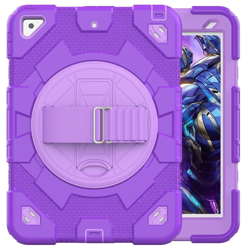 Coque iPad 7ème génération 10.2 antichoc violette avec finitions silicone ajustées