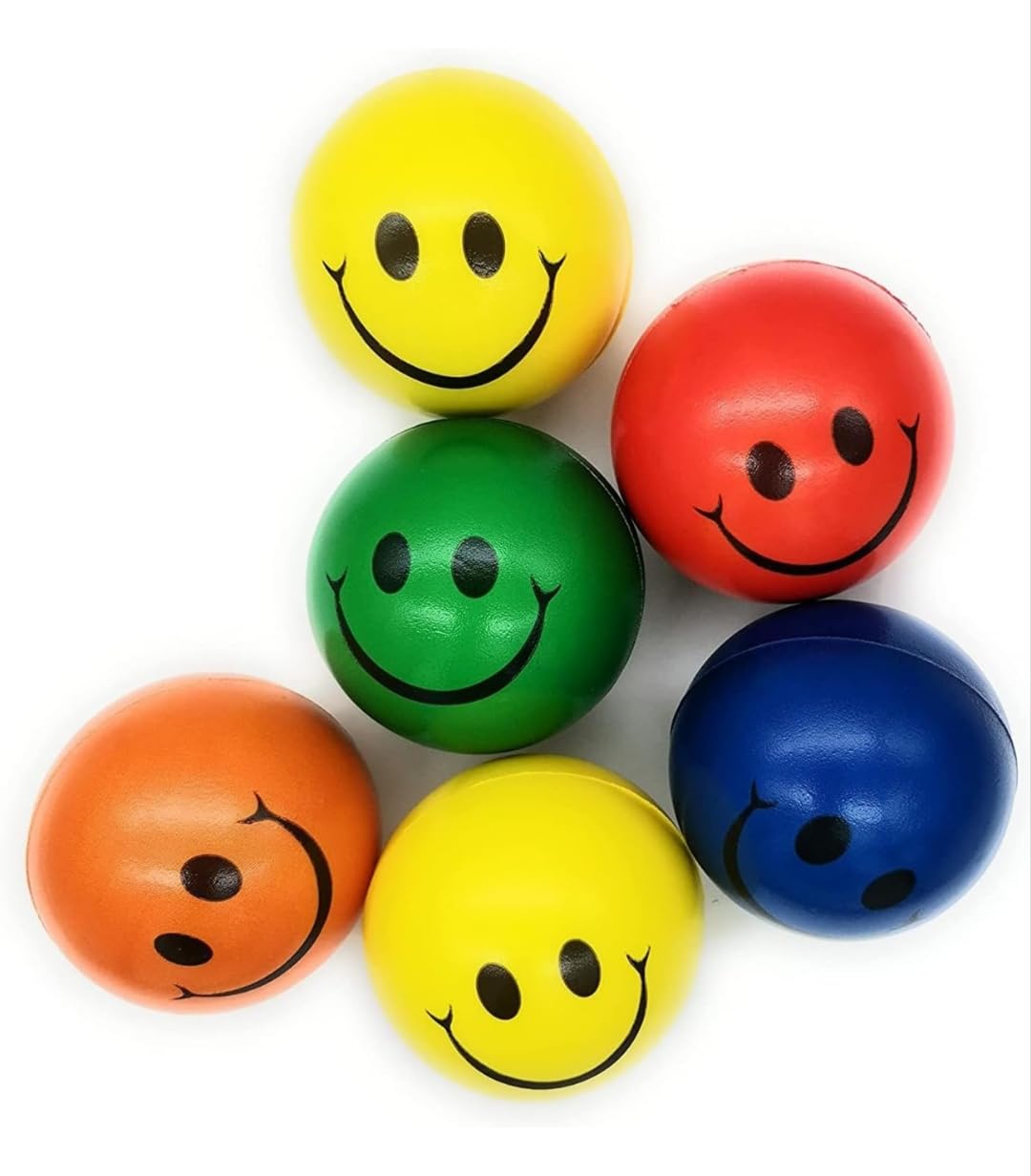 FULLFILLS Smiley Face Foam Sponge Stress Balls / 3.5 ” Inch Colorfu (1 pc yelloow + 1 pc Green + 1 pc Orange + 1 pc Sky Blue) (Pack of 4 PCS) (B0CDS9VM9Q) Amazon Price History, Amazon Price Tracker