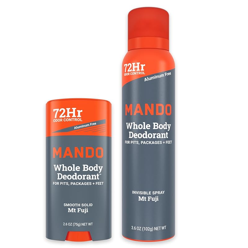 Desodorante corporal Mando Mt Fuji em bastão e spray, pacote com 2