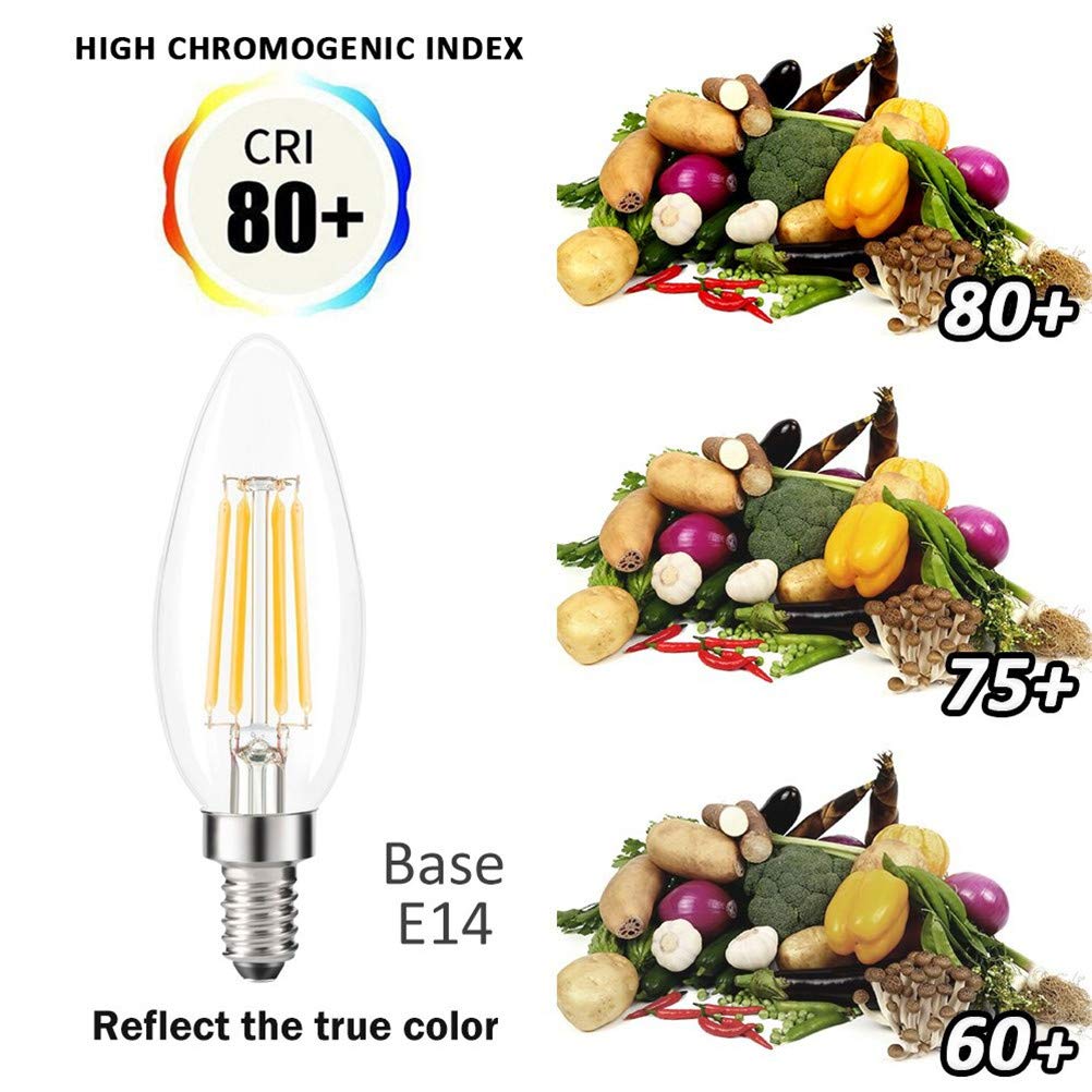Lampadina, Lampadina a filamento LED 2700K/C35/3,5W Lampada a Candela Retro Lampadine a filamento LED E14/220V Dimmerabili Illuminazione Decorativa per la casa, 10 Pezzi