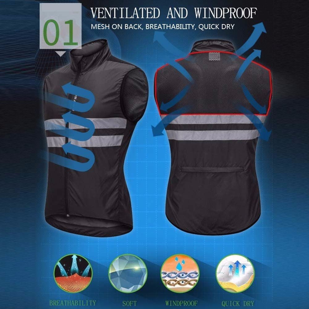 Gilet Da Ciclismo Uomo/Donna - Riflettente, Impermeabile, Leggero