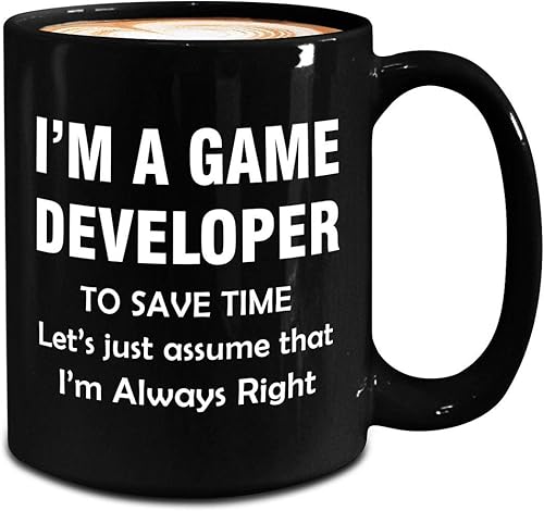 Miniatura 2 de Im a Game Developer Designer Mug - Large 15oz Black Coffee Tea Cup - Cute Gifts for Video Gaming Design Dev Team Development Funny Gag Idea - Assume
