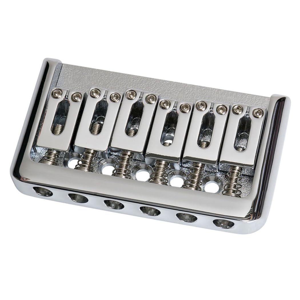 RuiJOTWAT Non-tremolo Electric Guitar Hardtail Hard Tail Bridge Saddle for 6 String Guitar Silver