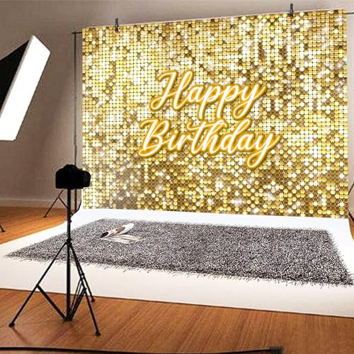 Fondo Dorado Cumpleaños 210x150 cm Poliéster Brillante miniatura 4