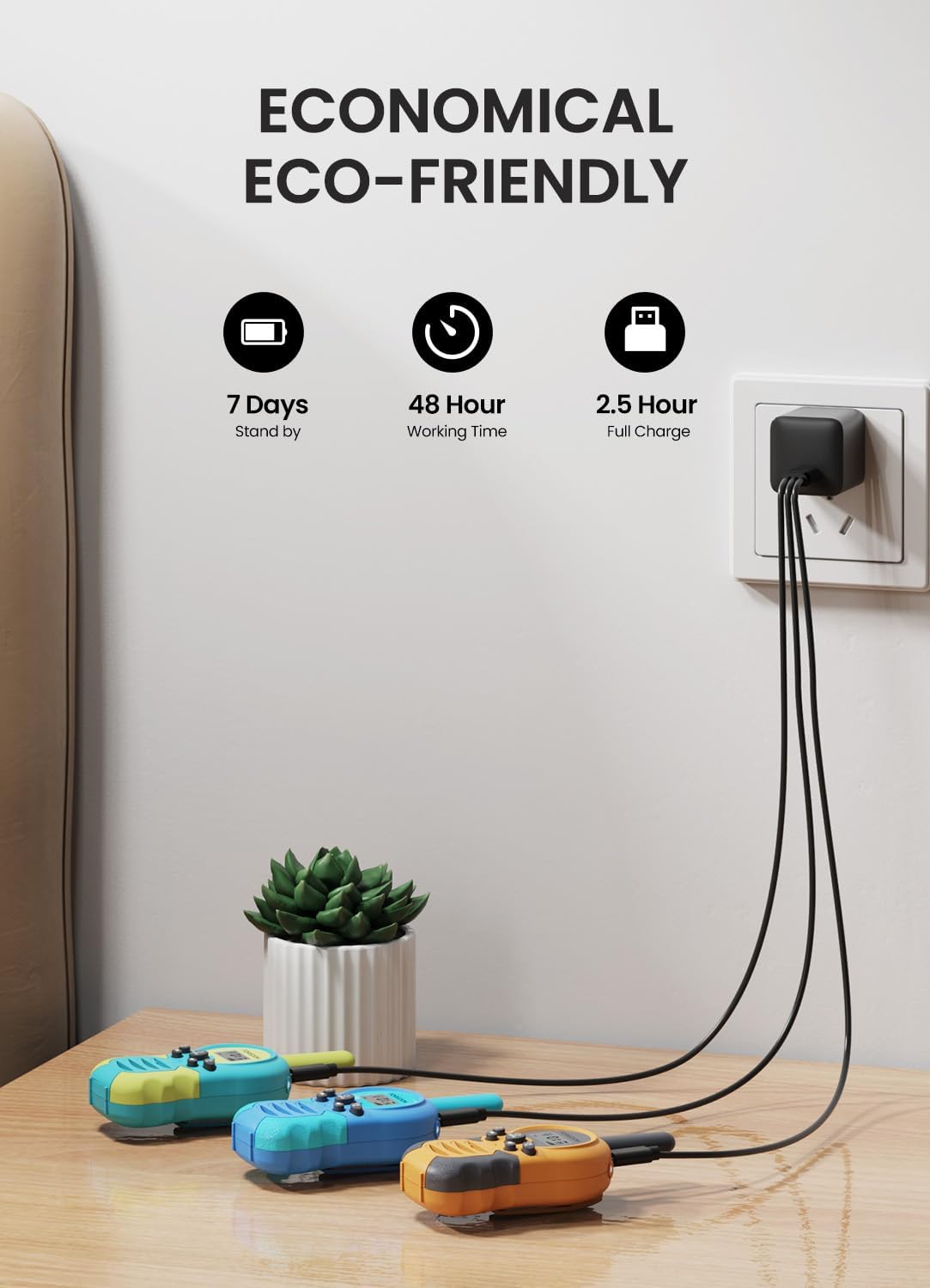 FOREDOM Rechargeable Walkie Talkies for Kids Walkie Talkies Long Range for Boy & Girl Age 3 to 12 Year Old Birthday Toys - 3 Pack