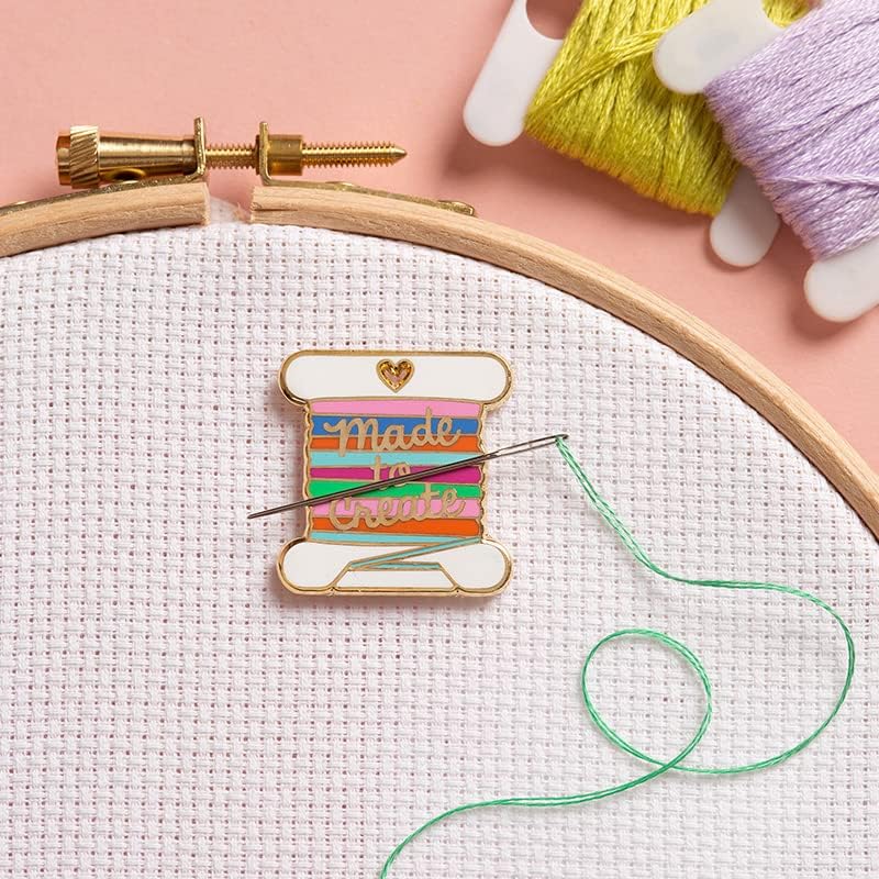 Needle Minder - Bobbin Design for Cross Stitch, Sewing, Embroidery and Needlework Accessories, Enamel and Magnetic