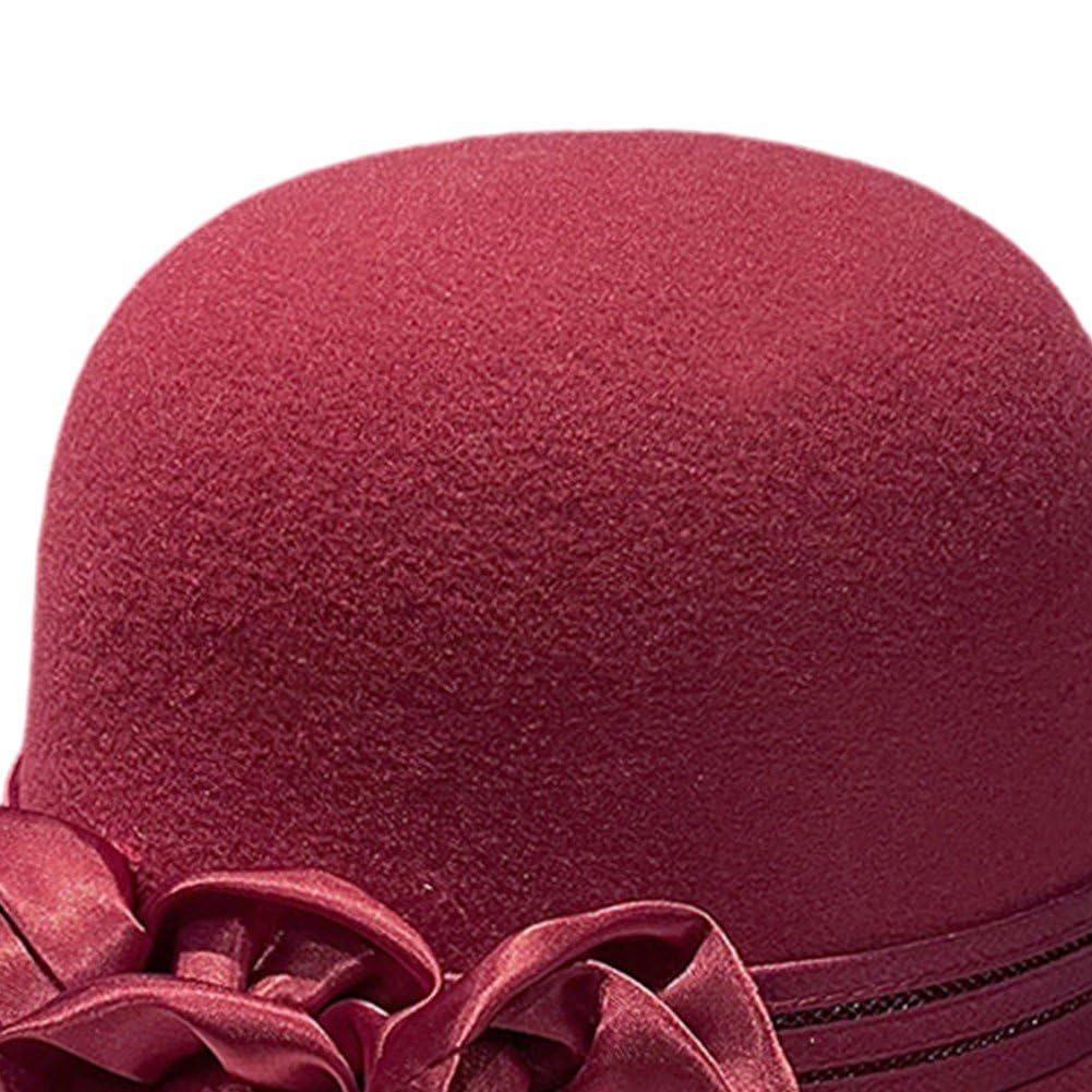 Wudaizhi Damen-Cloche-Hut Der 1920er Jahre, Runder Filzhut, Bowlerhut, Fedora-Hut, Vintage-Hut, Blumenmuster, Kirchenhüte, Cloche-hüte, Elegante Kirchenhüte, Sommer