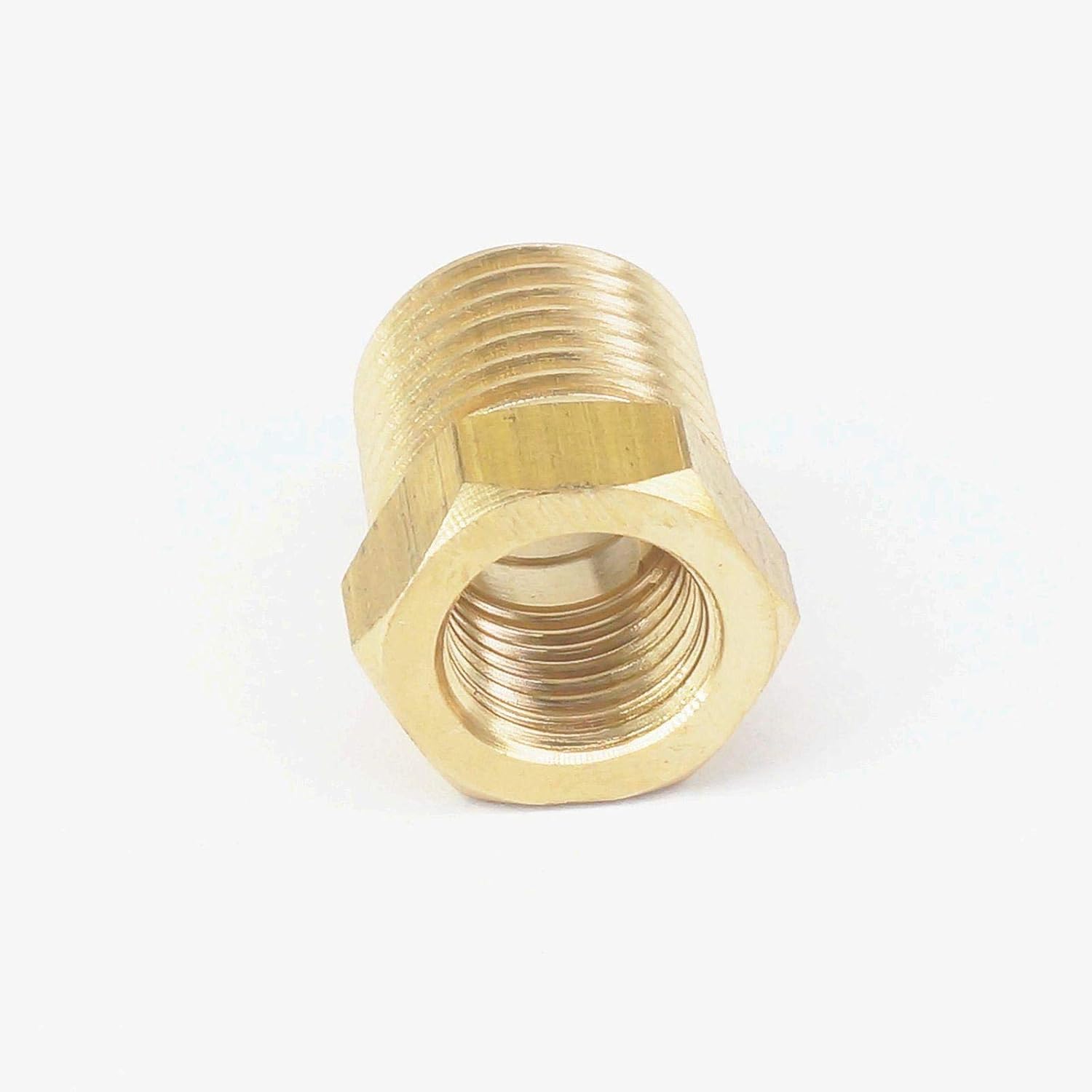1/4" BSPT Male x 1/8" NPT Female Reducing Bushing Brass Pipe Fitting Connector Adapter Air Gas Fuel Water