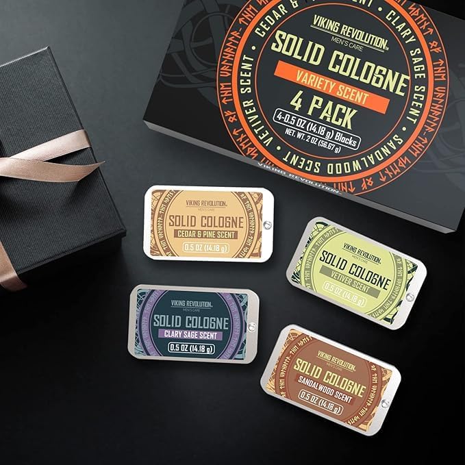 Viking Revolution - Cologne - Solid Cologne for Men with Cedar Wood, Clary Sage, Vetiver, Sandalwood - Gifts for Men - Gifts for Him - 4 Pack - 4 x 14 g — view 6
